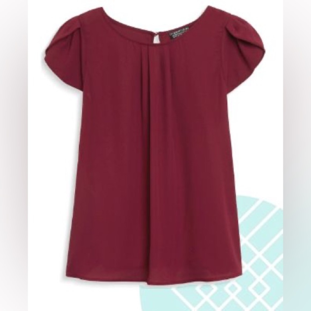 Papermoon Stitch Fix Capped Sleeve Maroon Blouse Size Small